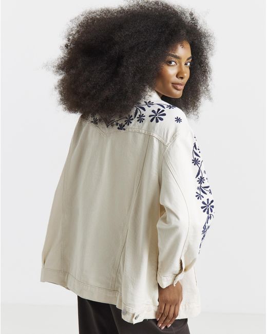 Simply Be Natural Floral Embroidered Jacket
