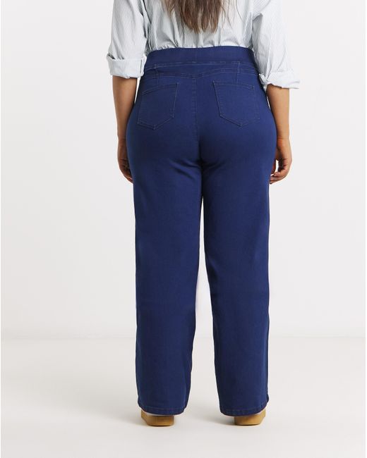 Simply Be Blue Weekender Wide Leg Jegging