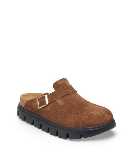 Birkenstock Brown Boston Chunky Suede Leather