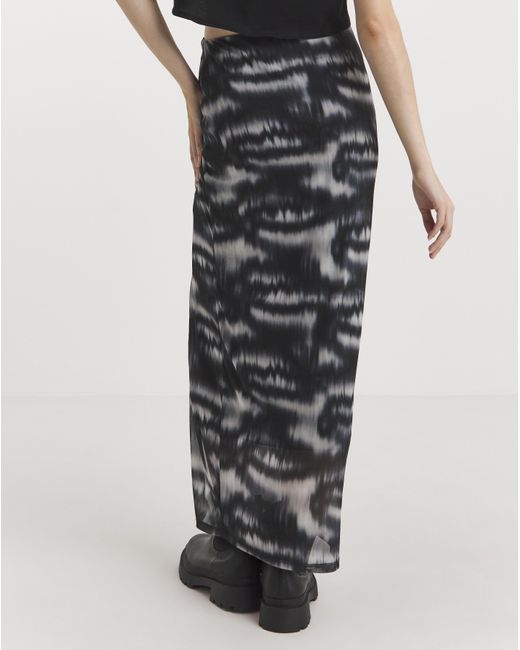 Simply Be Multicolor Ruched Detail Mesh Overlay Maxi Skirt