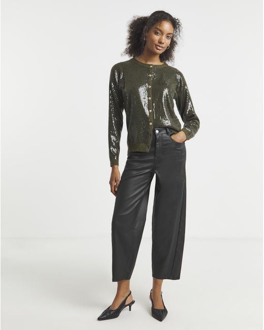 Joanna Hope Black Sequin Knit Cardigan