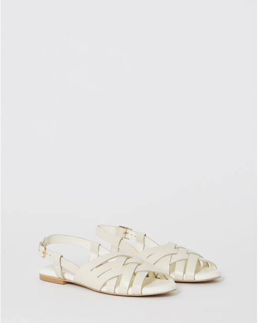 Simply Be White Woven Slingback Sandals Extra Wide Fit