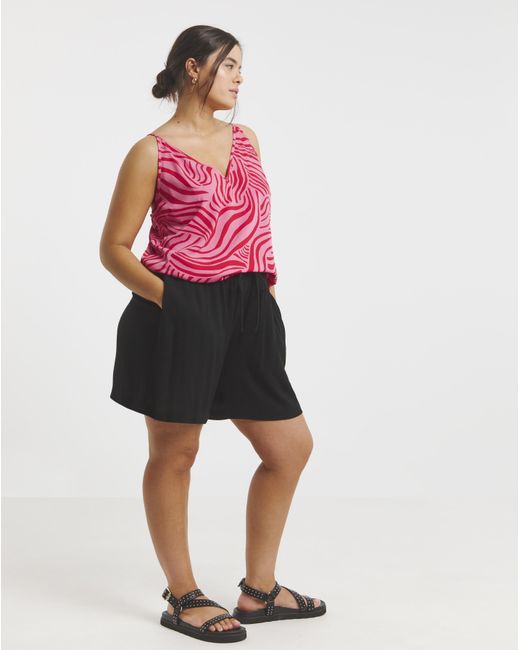 Simply Be Red Zebra V Neck Cami
