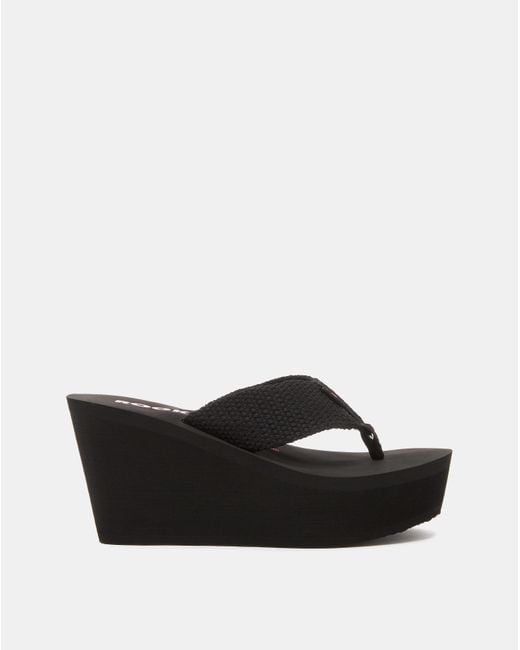 Rocket Dog Black Toe Post Wedge Sandals