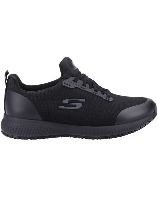 Skechers Workwear Black Skechers Squad Wide Sr Occupational Shoe