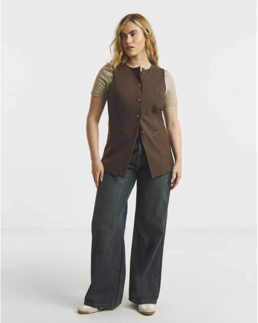 Simply Be Blue Longline Waistcoat