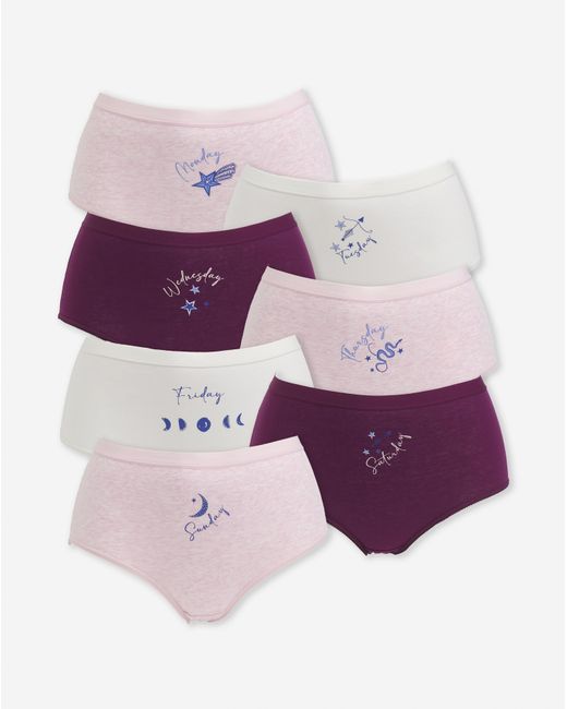 Pretty Secrets Purple 7 Pack Full Fit Knickers
