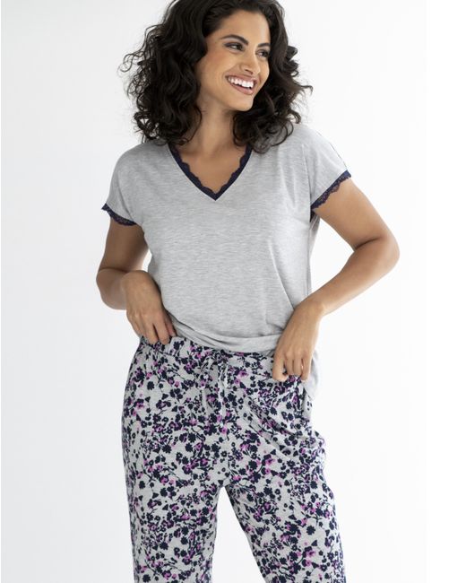 Pour Moi Blue Sofa Loves Lace Pyjama Set