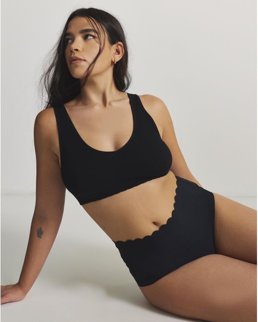 Pretty Secrets Black 3Pack Scallop No Vpl Knickers