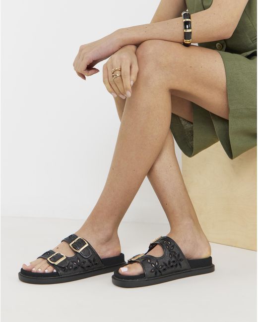 Simply Be Natural Laser Cut Out Sandals Extra Wide