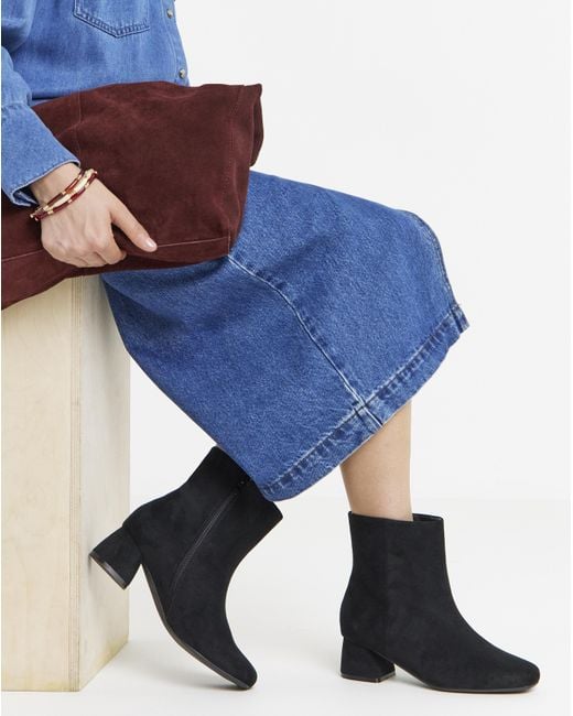JD Williams Blue Block Heel Ankle Boots E Fit