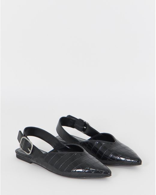 Simply Be Black Slingback Pointed Shoe Wide