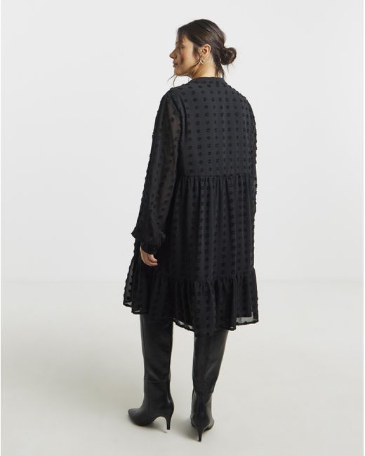 Simply Be Blue Dobby Smock Dress