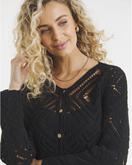 Joe Browns Black Crochet Cardigan