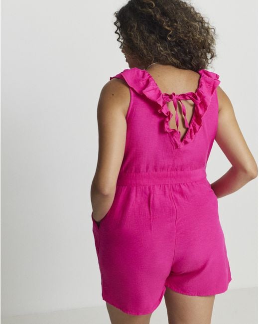 Figleaves Pink Miami Button Front Playsuit