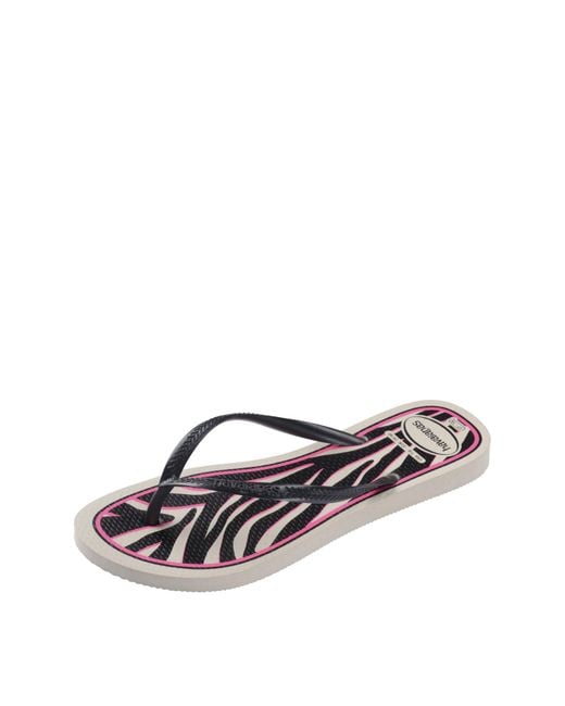Havaianas White Slim Animal Sandals