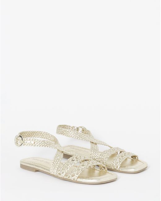 Simply Be Natural Woven Multi Strap Sandals Wide Fit