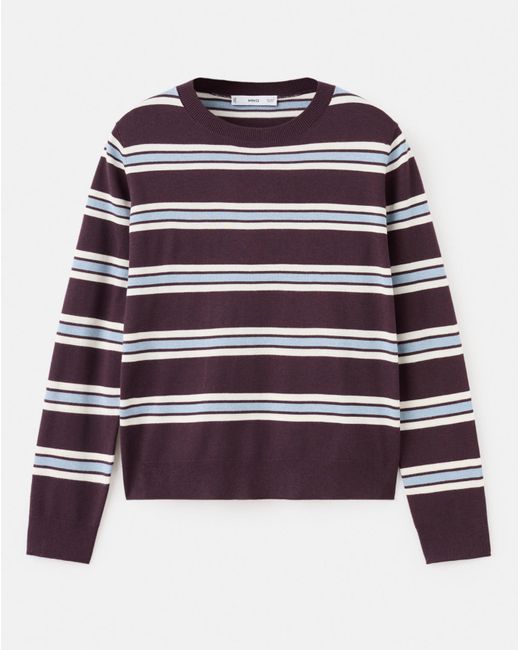 Mango Blue Striped Knit Sweater