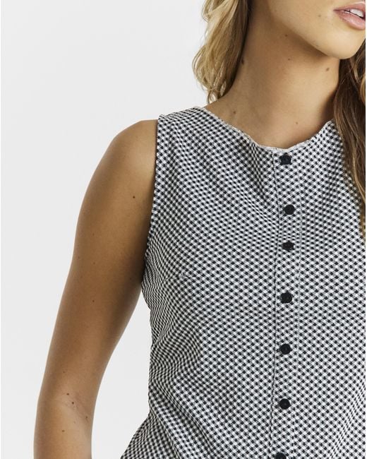 Simply Be Blue Gingham Button Through