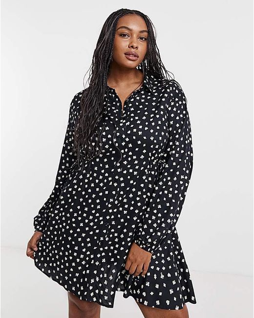 Simply Be Black Shirt Dress With Cinch Waist
