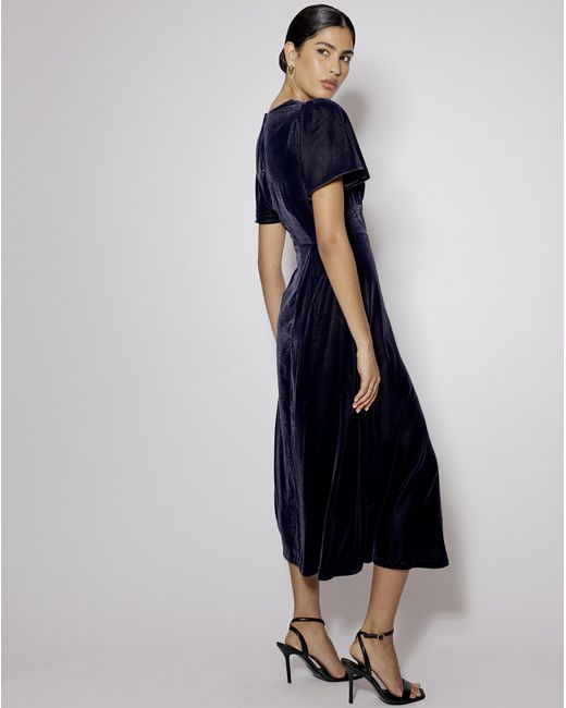 Nobody's Child Blue Allegra Velvet Midi Dress