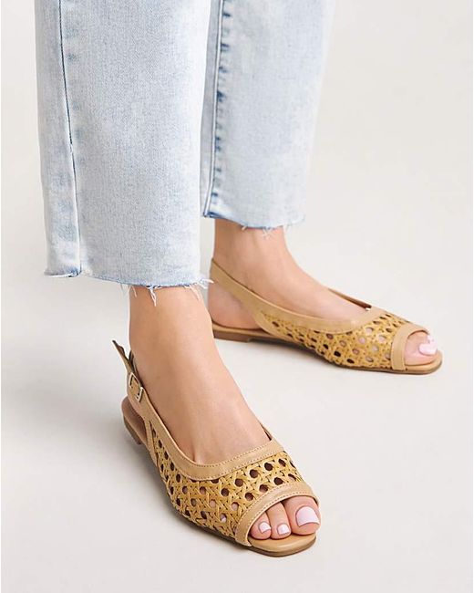 Simply Be White Slingback Peep Toe Shoes Wide Fit