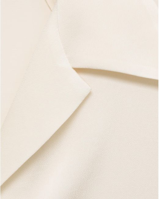 Mango White Short Sleeveed Satin Shirt