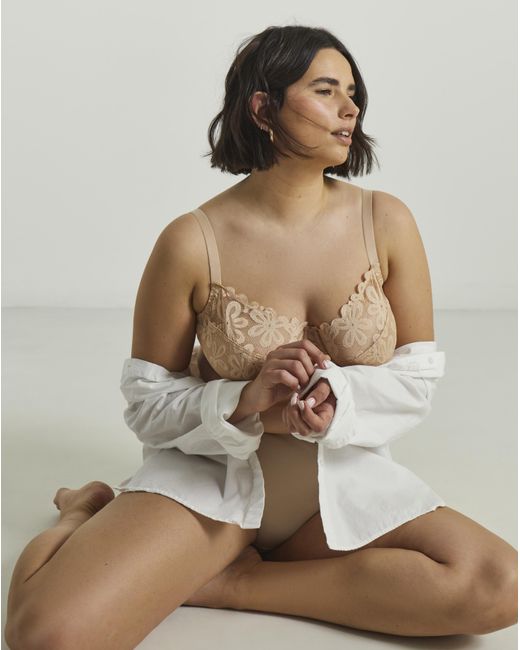 Pretty Secrets Natural 2 Pack Daisy Lace Full Cup Bras