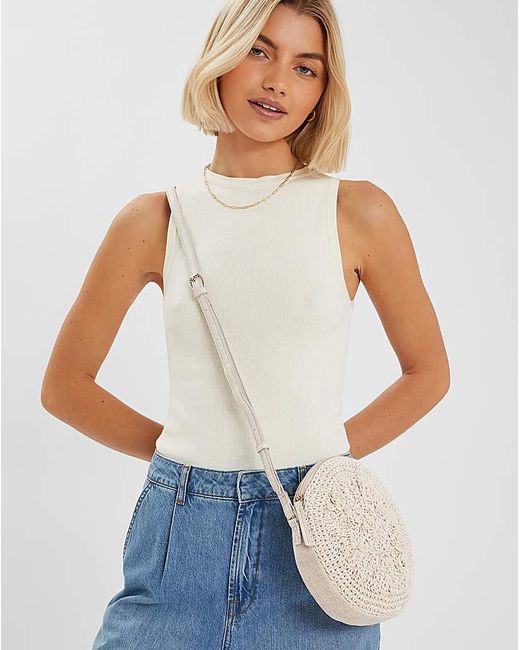 Accessorize Natural Round Macrame Bag
