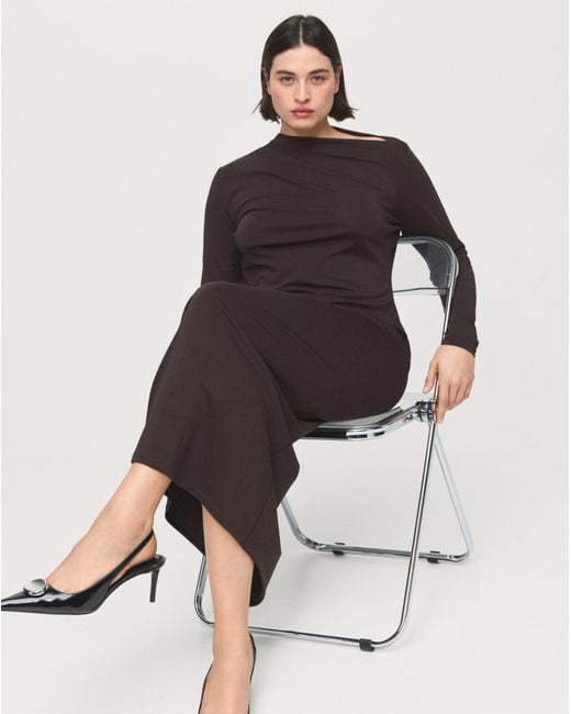 Mango Black Boat Neck Dress