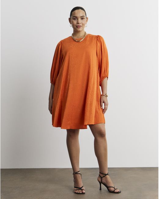 Joanna Hope Orange Joannah Hope Satin Jaquard Swing Dress