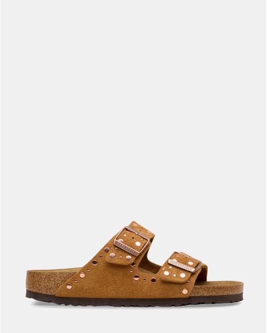 Birkenstock Brown Arizona Suede Rivet Sandals
