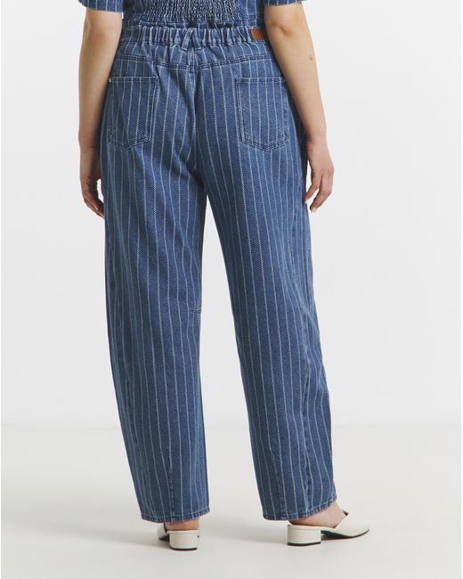 Simply Be Blue Barrel Jeans