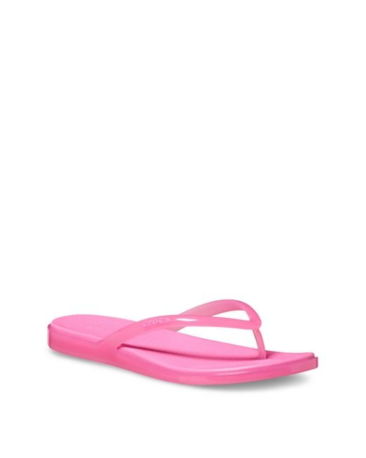 CROCSTM Pink Miami Jelly Round Toe Flip