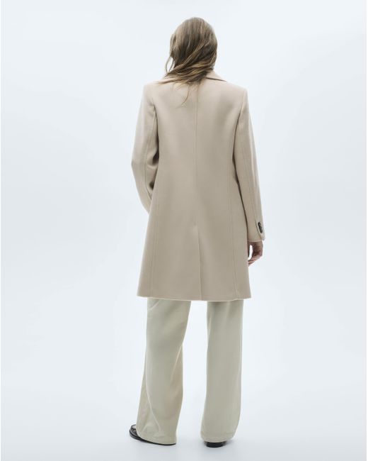 Mango White Double Breasted Wool Coat