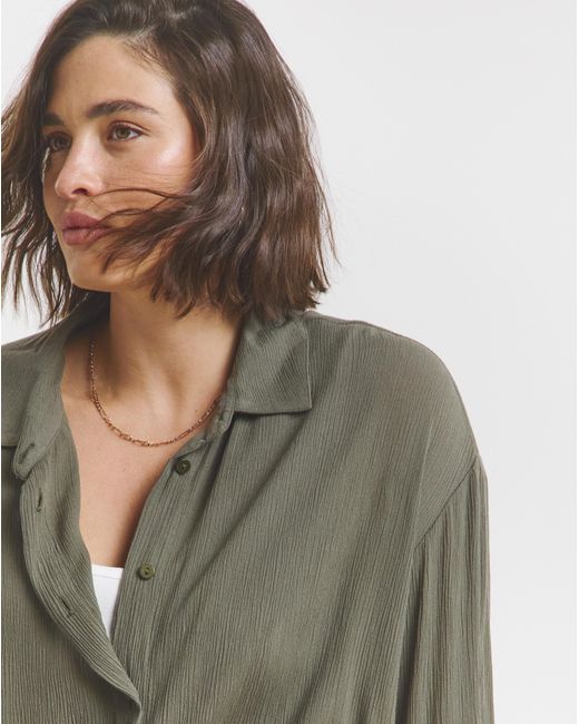 Simply Be Green Crinkle Shirt