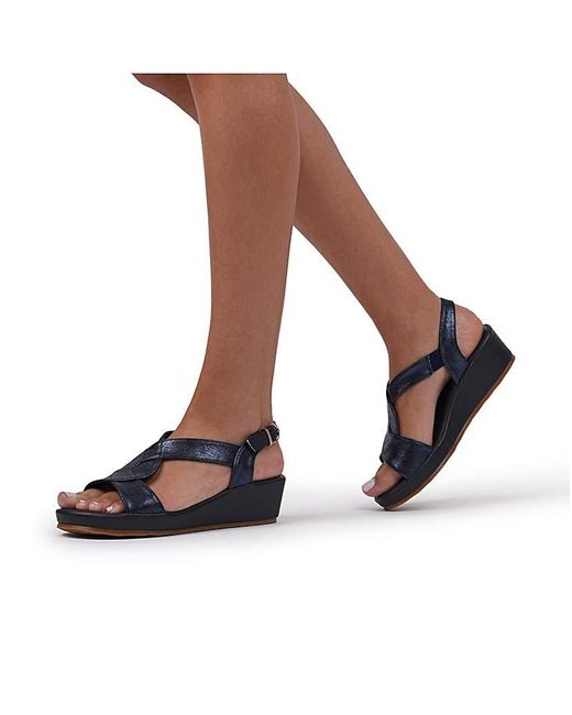 Paradox London Blue Vesper Wedge Sandals