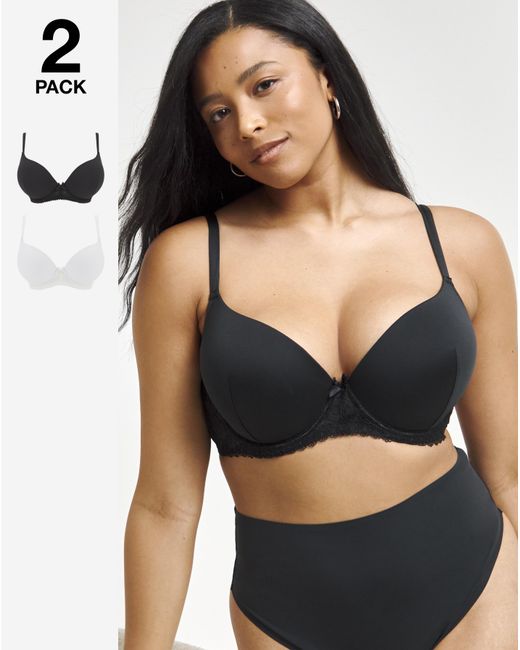 Pretty Secrets Black 2 Pack Padded Boost Bras