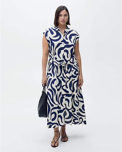 Mango Blue Dress Apple