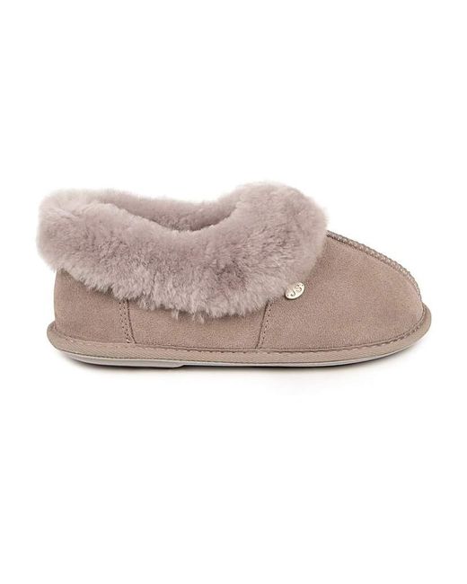 Just Sheepskin|Totes Gray Just Sheepskin Ladies Classic Slippers