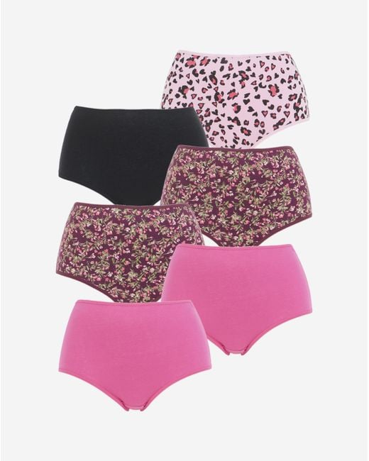 Pretty Secrets Red 6 Pack Full Brief Knickers