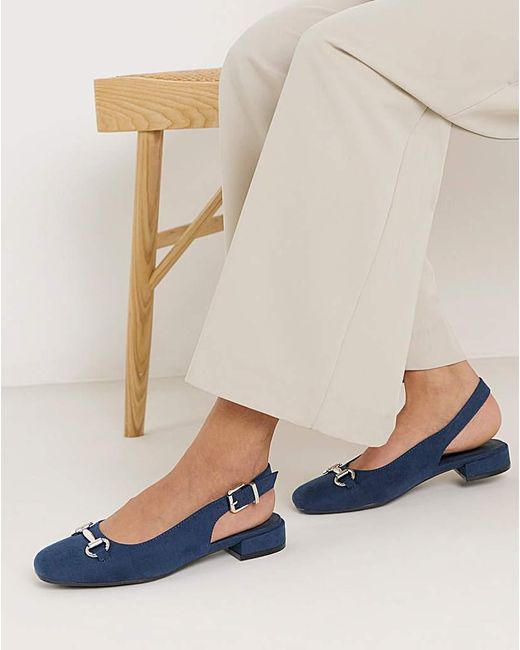 JD Williams Blue Slingbacks With Snaffle Trim Wide
