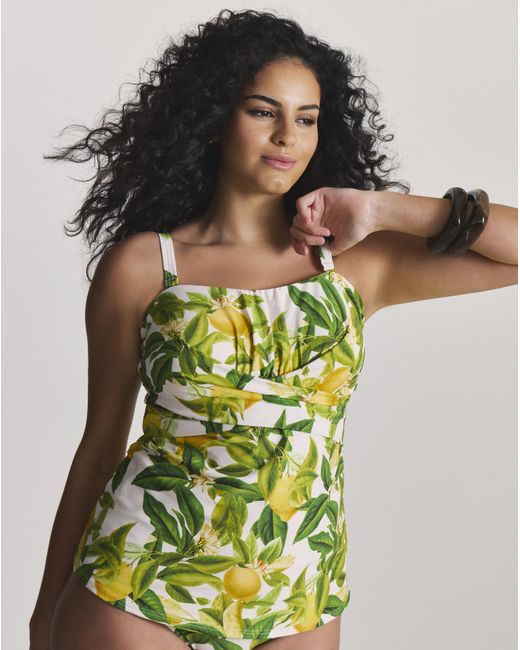MAGISCULPT Green Twist Front Bandeau Tankini Top