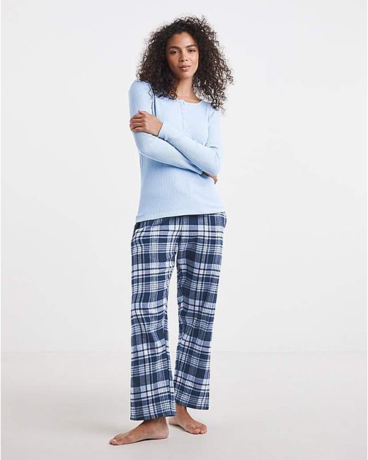 Pretty Secrets Blue Henley Pj Set