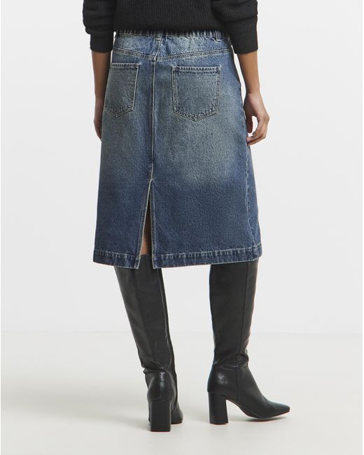 Simply Be Blue Knee Skirt