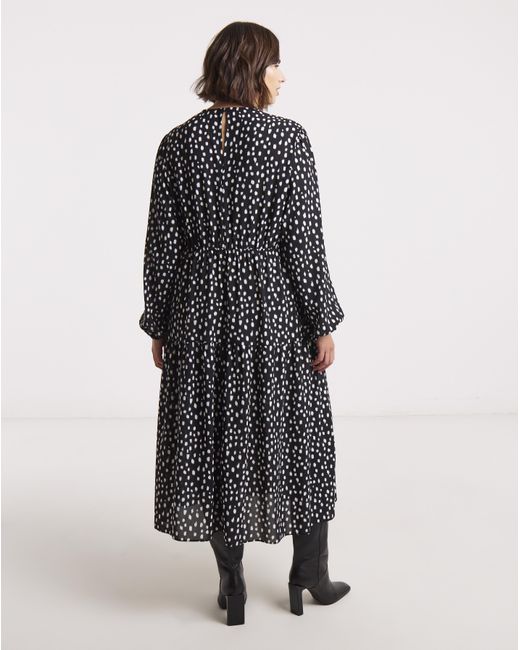 Simply Be Black Drop Waist Midi Dress