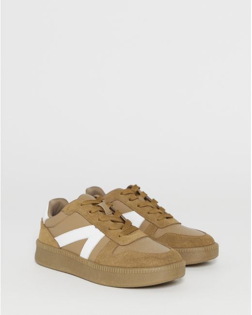 JD Williams Blue Leather Retro Trainer E Fit