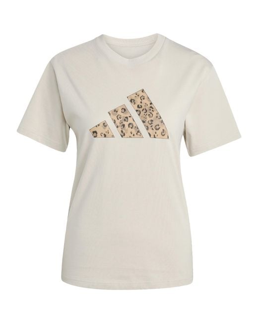 Adidas Gray Animal Print Essentials T-Shirt