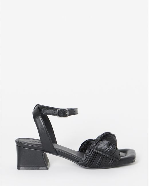 Simply Be Blue Side Bow Heels Wide Fit
