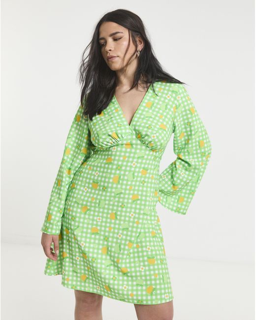 Twisted Wunder Green Twiggy Check Dress